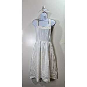 Coast Women’s Linen Dress Size S White Adjustable Straps Cottagecore Beachy Boho